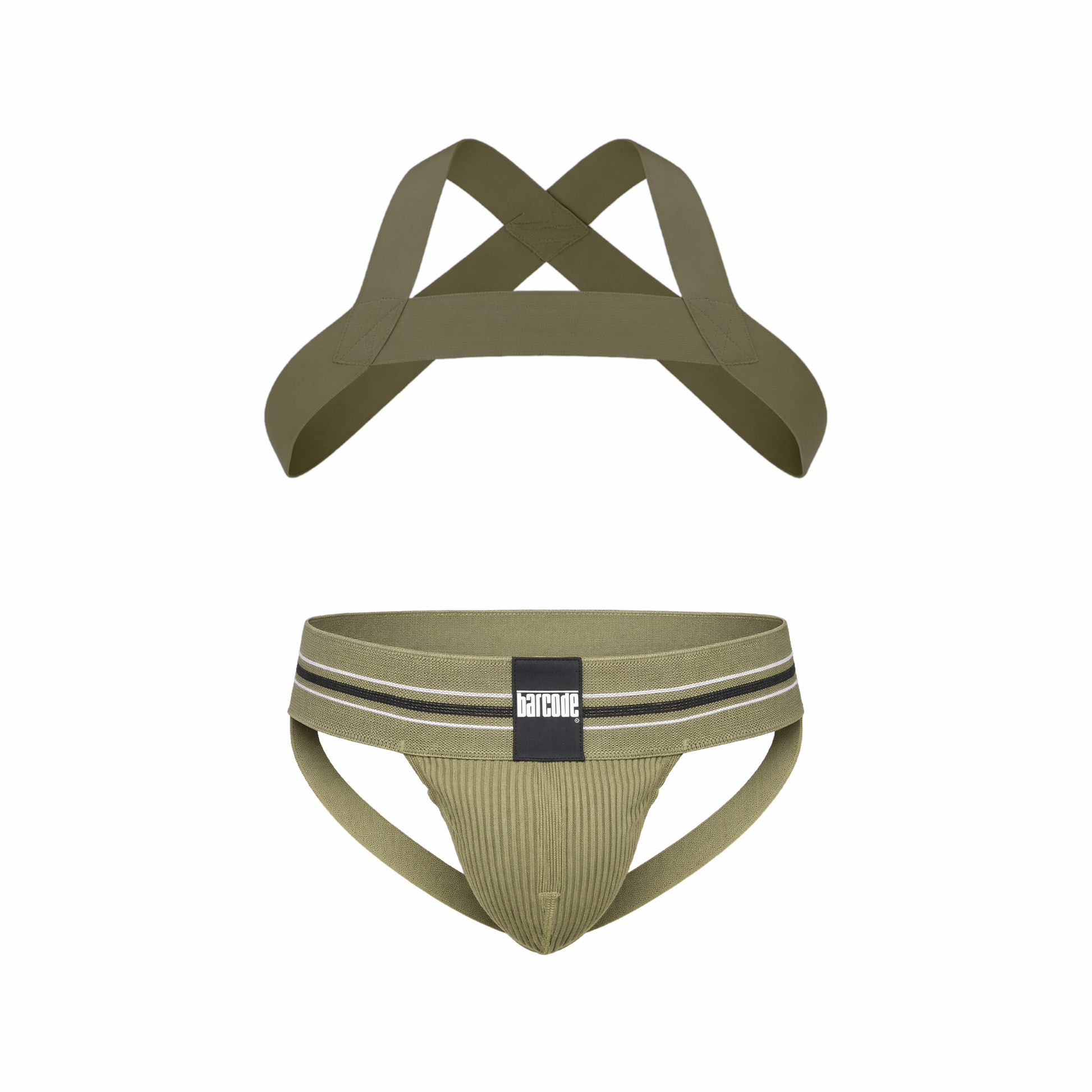 Barcode Berlin Multipack 1x Boris Jockstrap + 1x Harness Matt Grasslandbeige