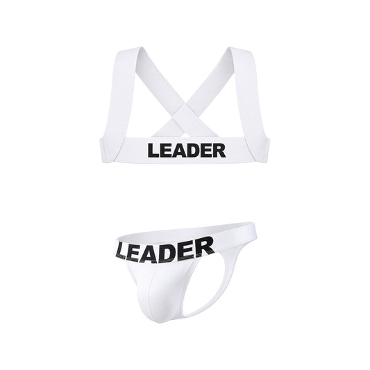 LEADER Essentials Multipack 1x Thong + 1x Harness White