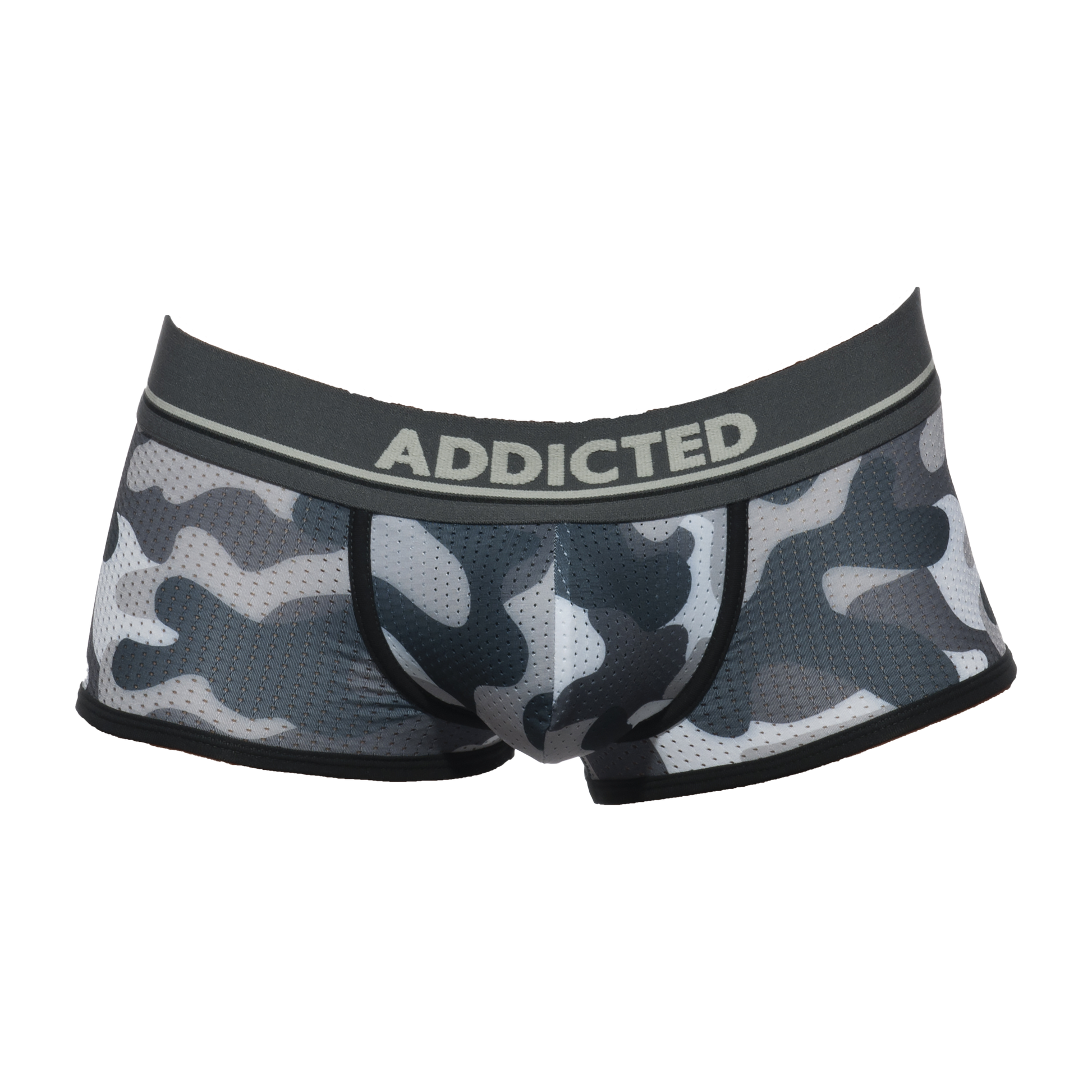 Addicted Camo Mesh Push Up Boxer Charcoal