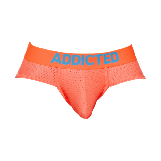 Addicted Ring Up Neon Mesh Brief Orange