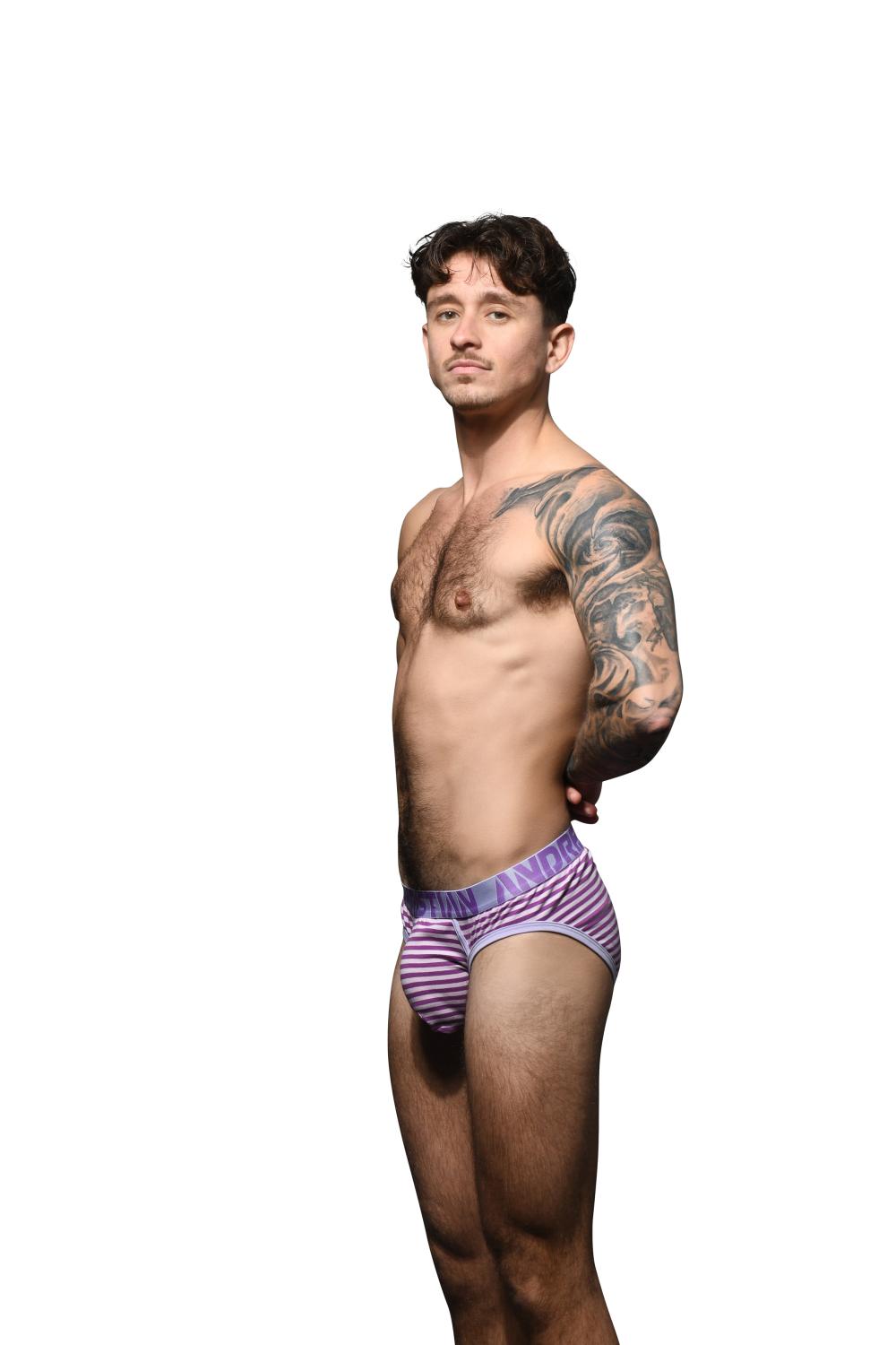 Andrew Christian LAVENDER STRIPE BRIEF W/ ALMOST NAKED®