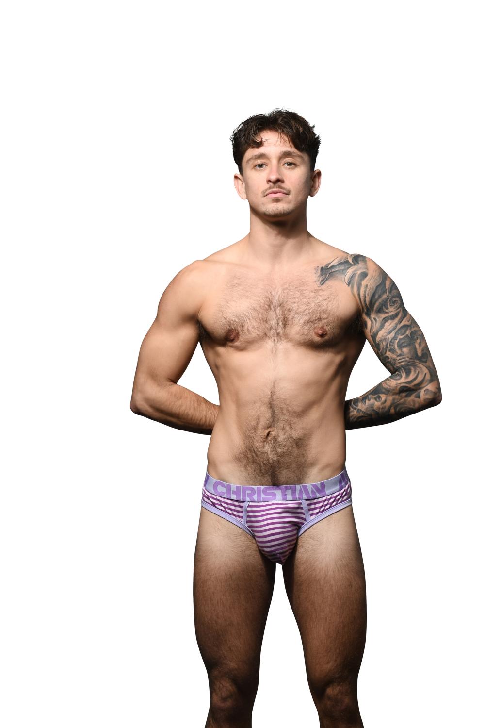 Andrew Christian LAVENDER STRIPE BRIEF W/ ALMOST NAKED®