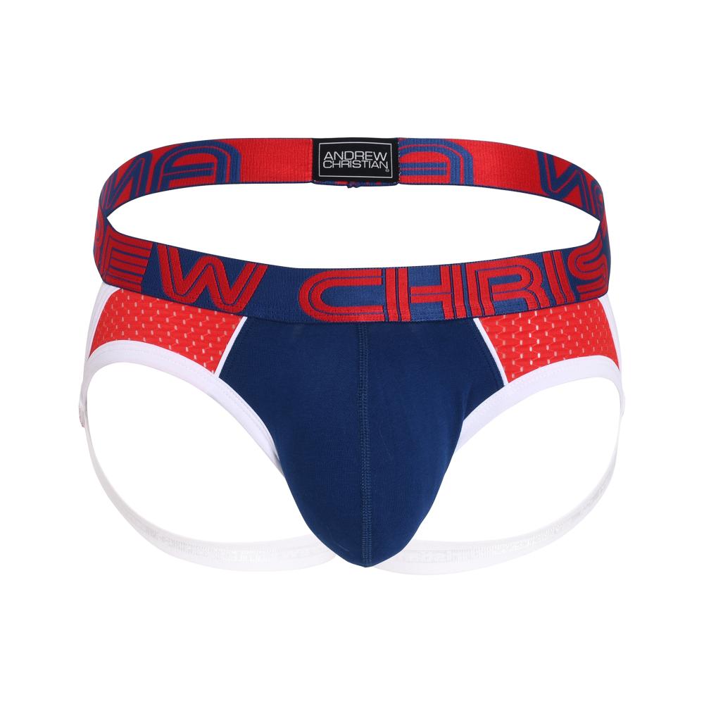Andrew Christian SHOW-IT® RETRO POP MESH FRAME JOCK Navy – Gunderwear