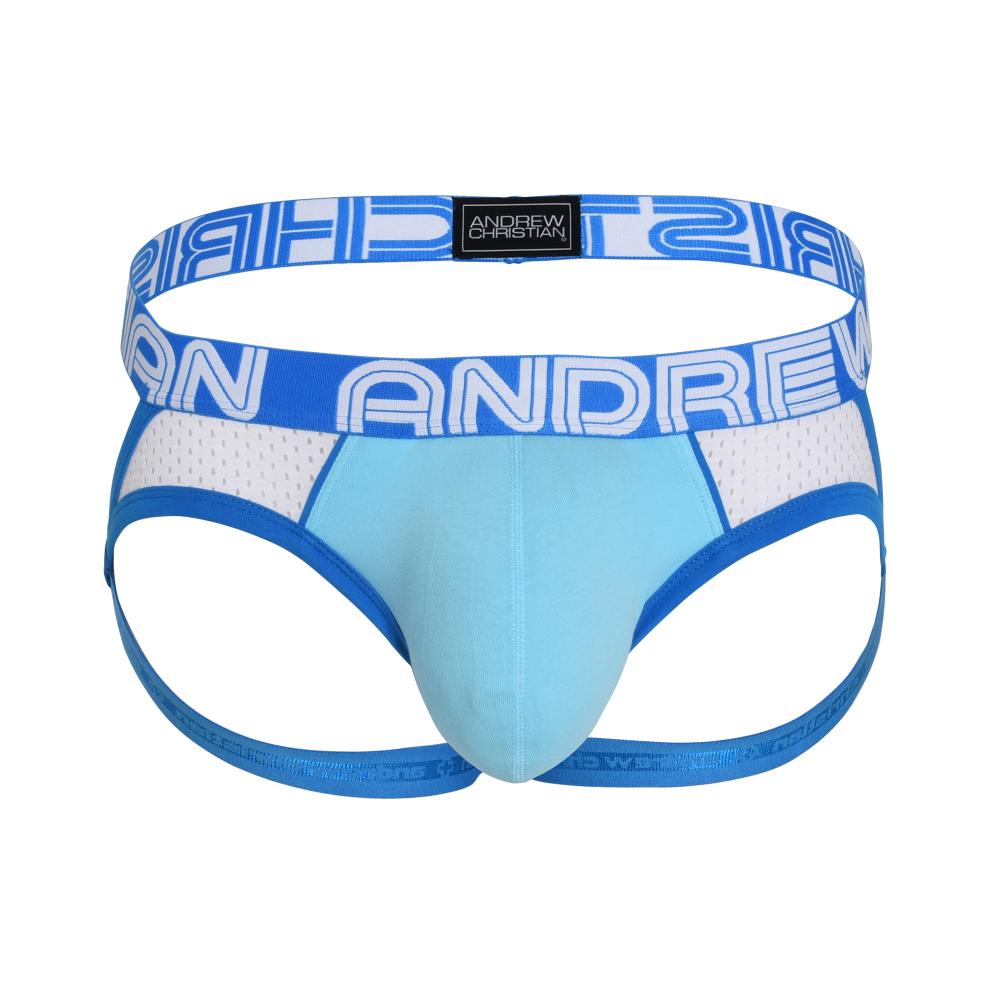 Andrew Christian SHOW-IT® RETRO POP MESH FRAME JOCK Sky Blue