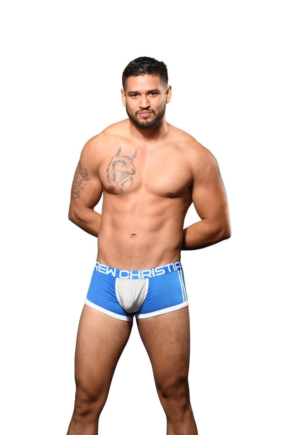 Andrew Christian SHOW-IT® Sports Mesh Boxer Heather/Blue