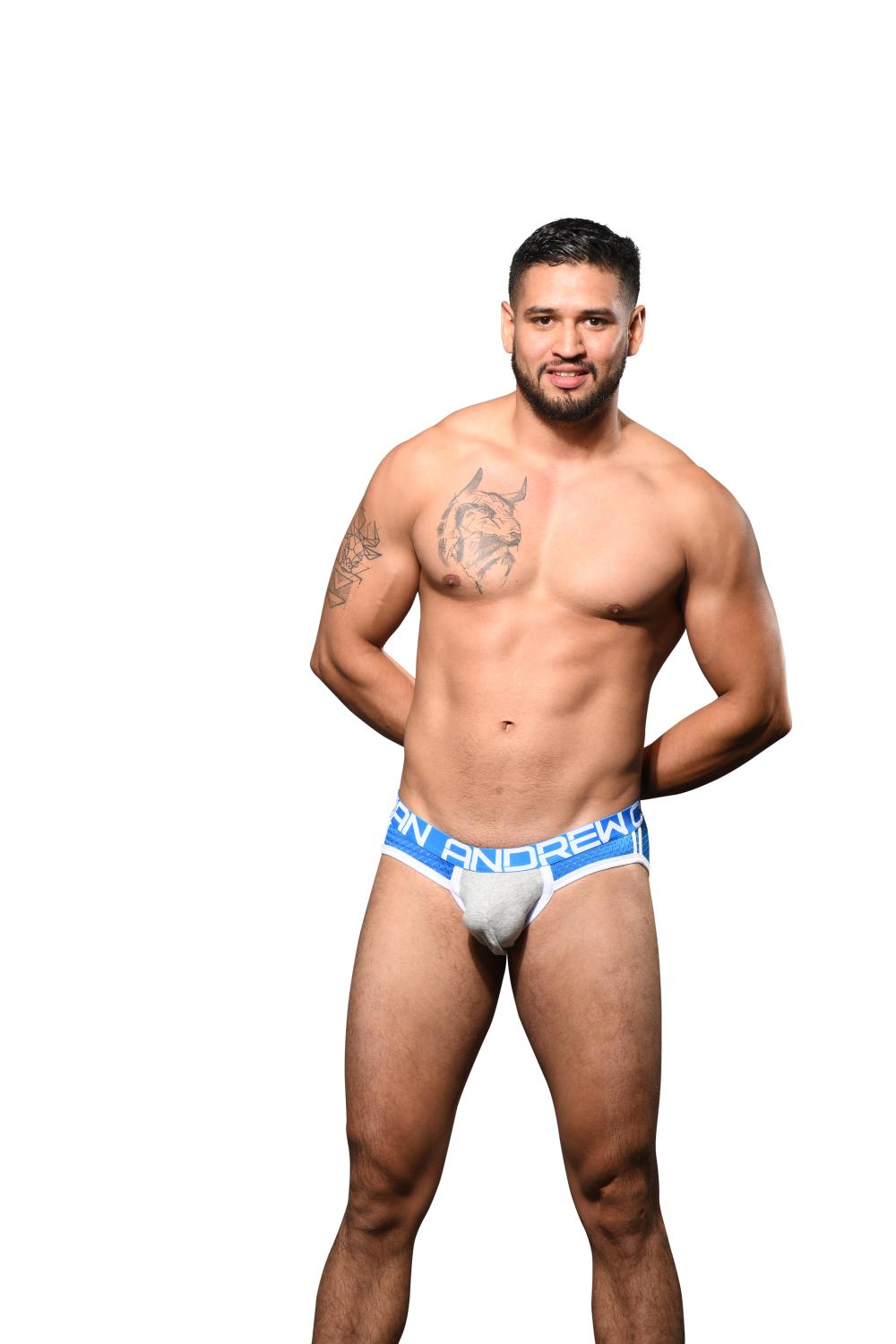 Andrew Christian SHOW-IT® SPORTS MESH JOCK Heather/Blue