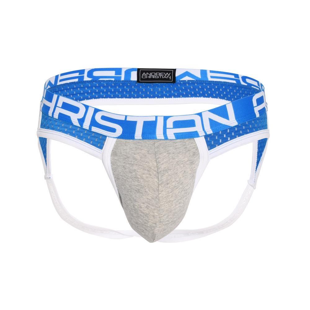 Andrew Christian SHOW-IT® SPORTS MESH JOCK Heather/Blue