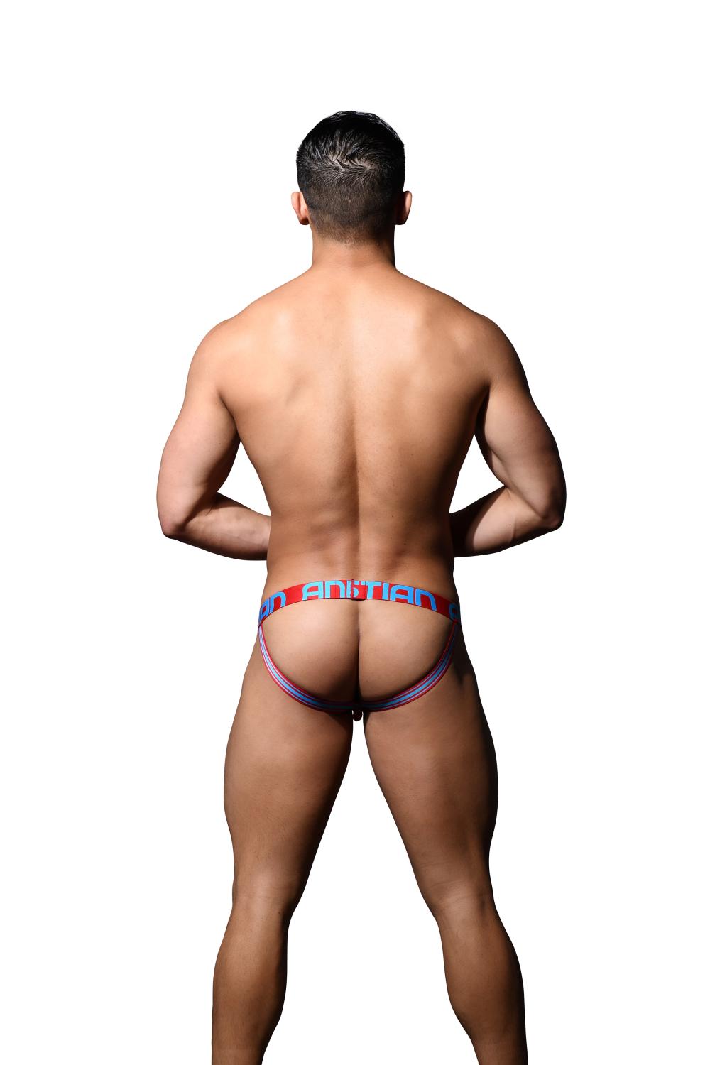 Andrew Christian SHOW-IT® SPORTS MESH LOCKER ROOM JOCK Red/Elect Blue