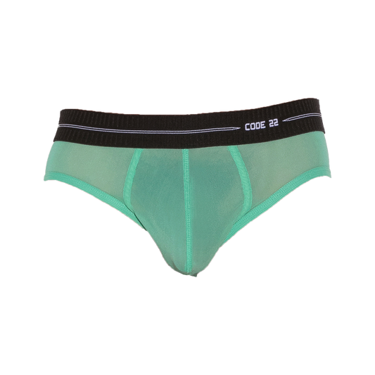 CODE 22 Sheer Mesh Brief Green