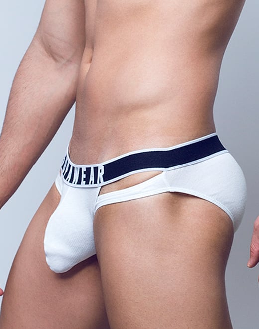 SUPAWEAR Ribbed Slashed Brief White