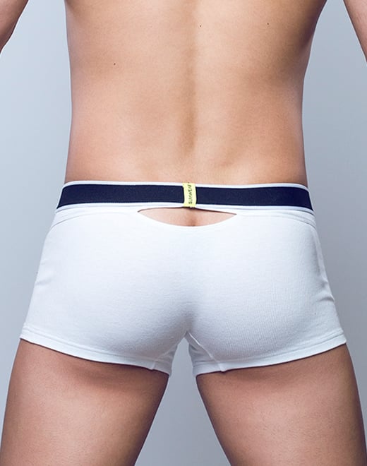 SUPAWEAR Ribbed Slashed Trunk White