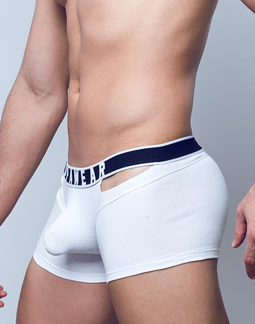 SUPAWEAR Ribbed Slashed Trunk White